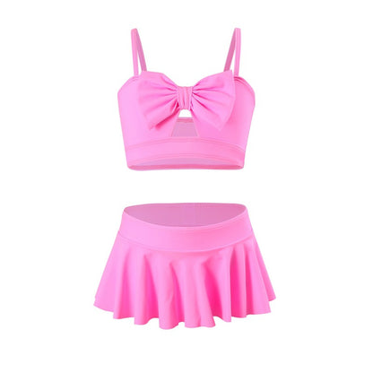 Girls' Two-Piece Swimwear Set Colorful Ruffled Bikini