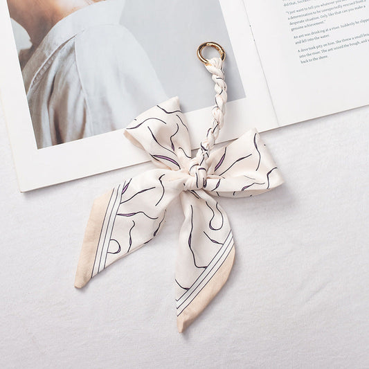 Elegant Satin Scarf Bow Bag Charms
