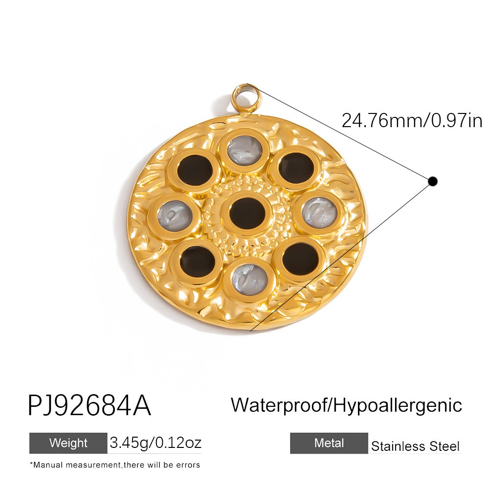 Heart Flower Pendant Accessories 18K Gold Plated Stainless Steel Jewelry
