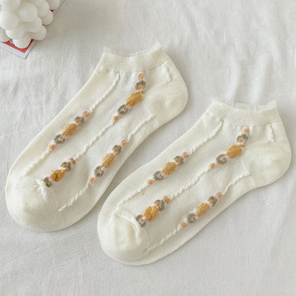 Rufla - Summer Blossom Pattern Low-Cut Socks