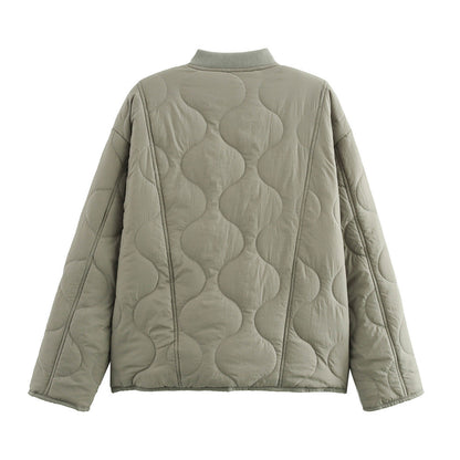 Casual Quilted Button Down Padded Coat