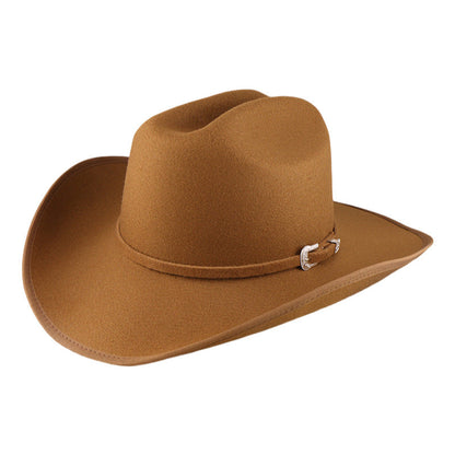 Men's Wool Felt Cowboy Hat - Adjustable Western Design