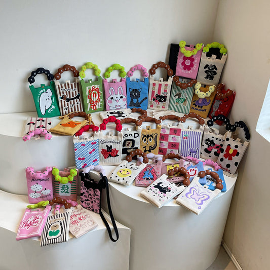 Trendy Knitted Crossbody Phone Bag Cute Cartoon Design