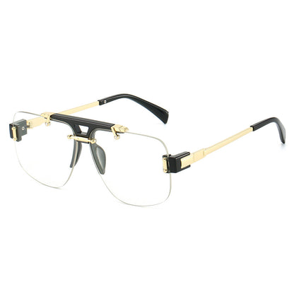 Fashion Half-Frame Square Sunglasses Stylish Design UV400 Protection
