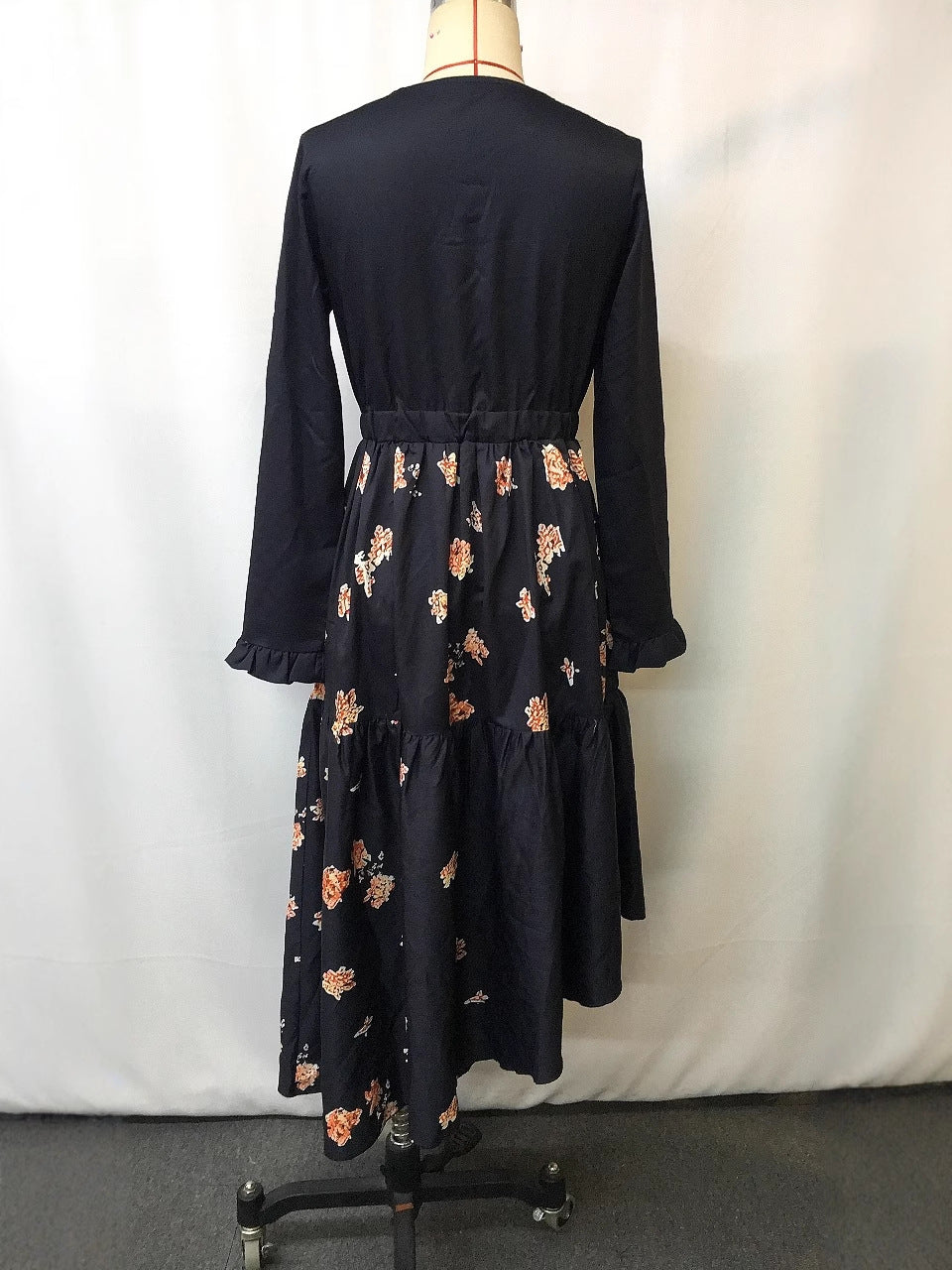 Vintage Floral Print Midi Dress With 3D Effect