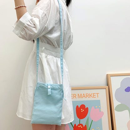 Minimalist Solid Color Canvas Crossbody Bag for Women