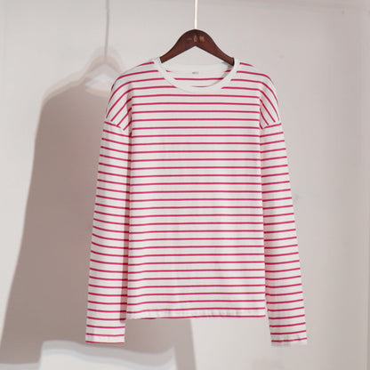Long Sleeve Striped T-Shirt Casual Cotton Top