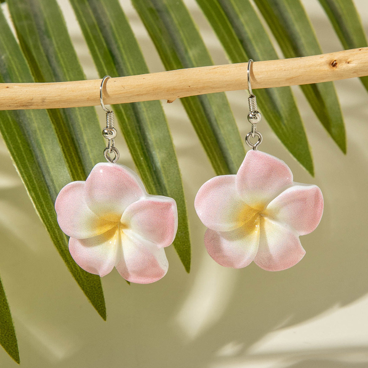 Gradient Flower Earrings Cute Fresh Style Resin Jewelry