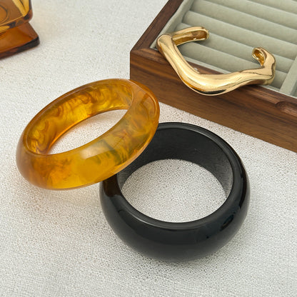 Trendy Amber Color Gradient Open Cuff Bracelet