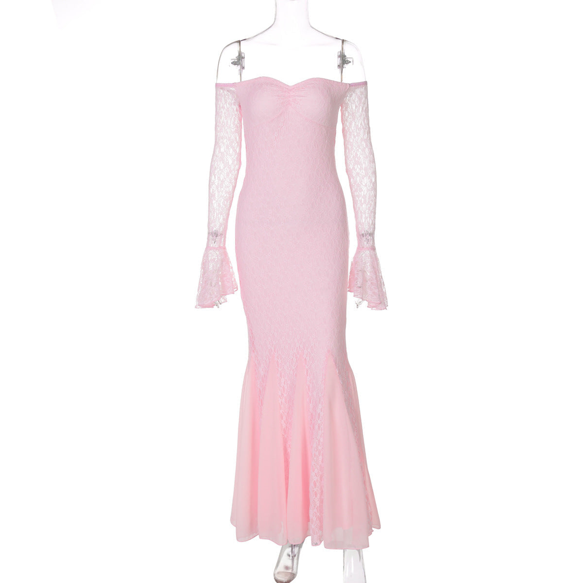 Sleek Mermaid Evening Dress With Lace Paneling