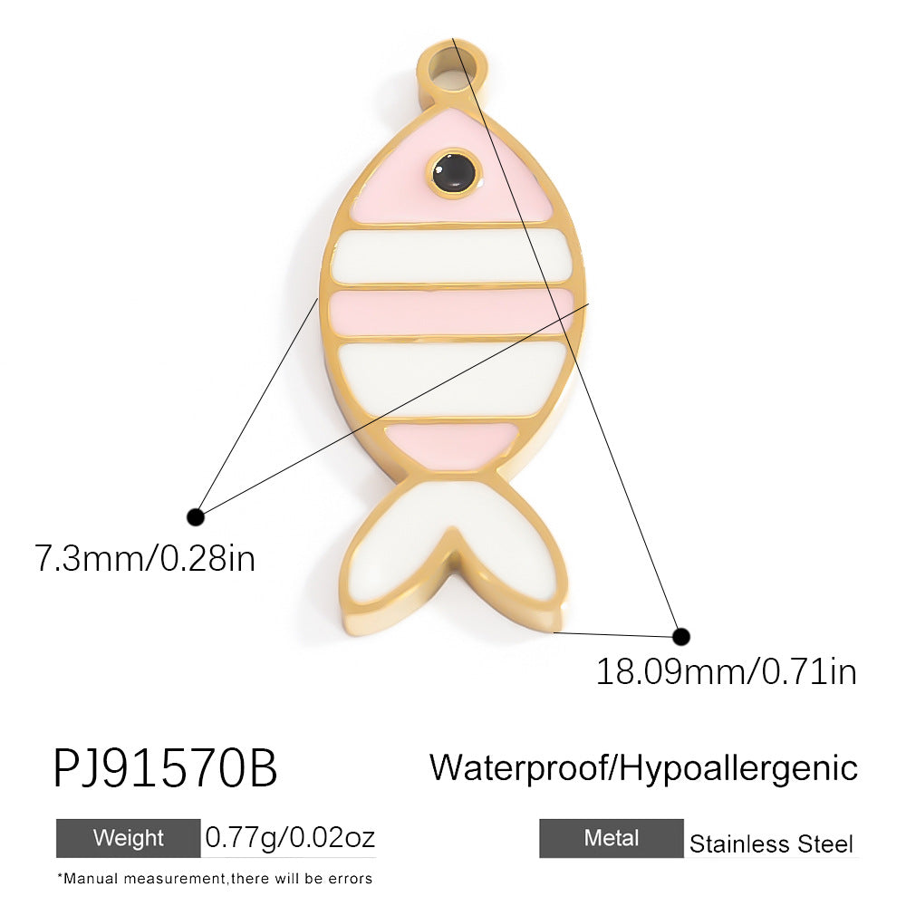 Butterfly Pendant Necklace Natural Stone Stainless Steel Jewelry
