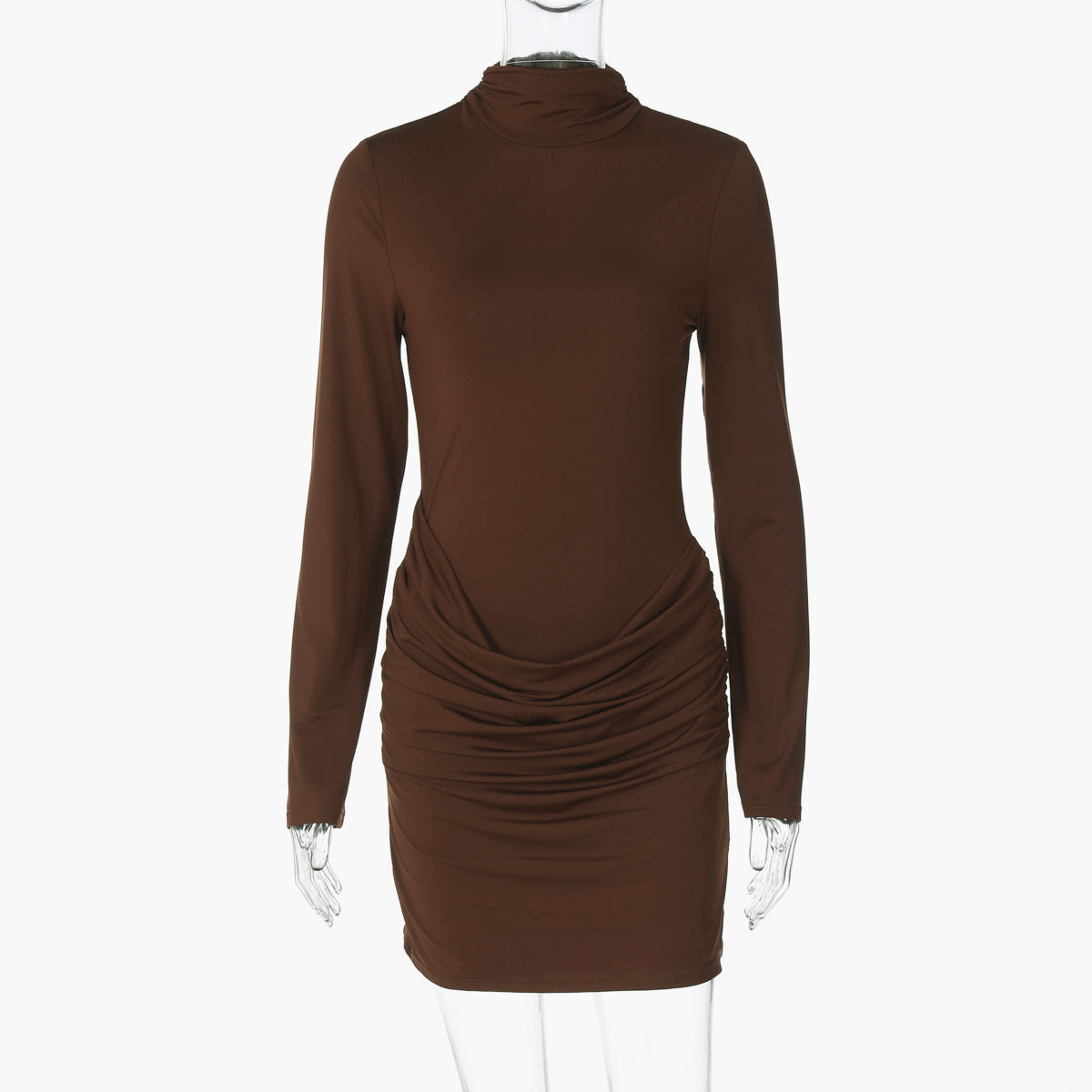 Trendy Zipper Back Bodycon Dress in Solid Colors