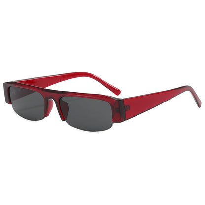Trendy Half-Frame PC Sunglasses Stylish Square Sun Protection