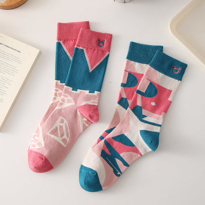 Rufia - 4 Pairs Zodiac Sign Socks