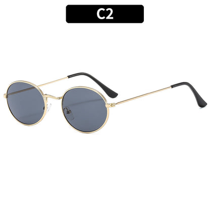 Classic Oval Metal Retro Sunglasses For Men And Women