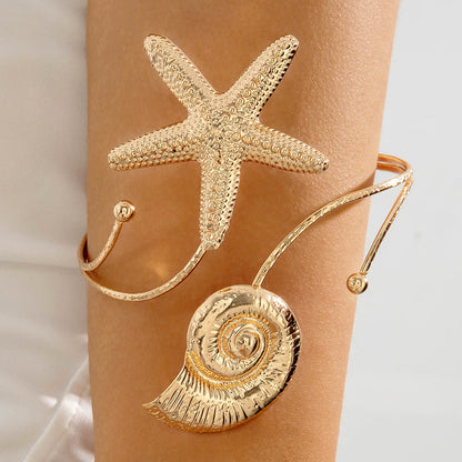 Floral Open Arm Cuff Bracelet Geometric Punk Style Beach Party Jewelry