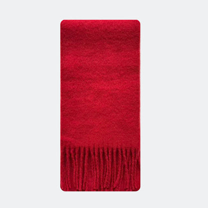 Fringe Thick Wool Blend Scarf in Icelandic Blue