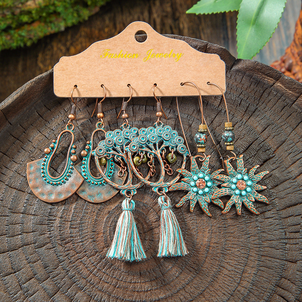 Fashion Tassel Earrings Set for Women - Vintage Style