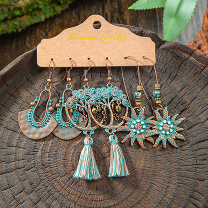 Fashion Tassel Earrings Set for Women - Vintage Style