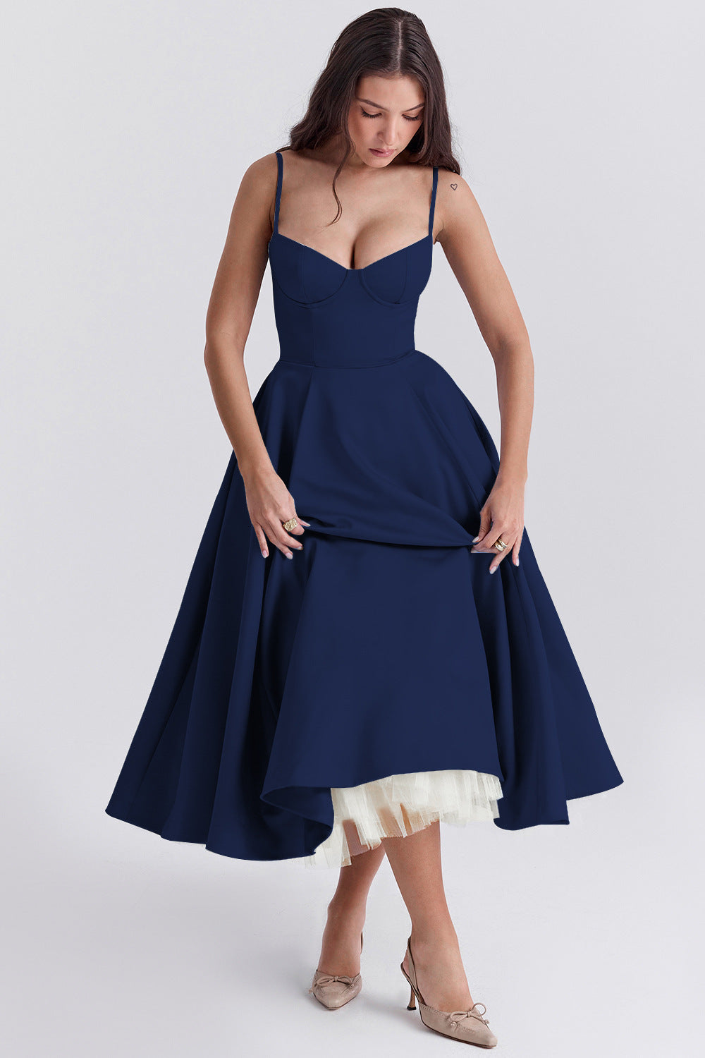 Layered Sweet Spaghetti Puffy Party Dress