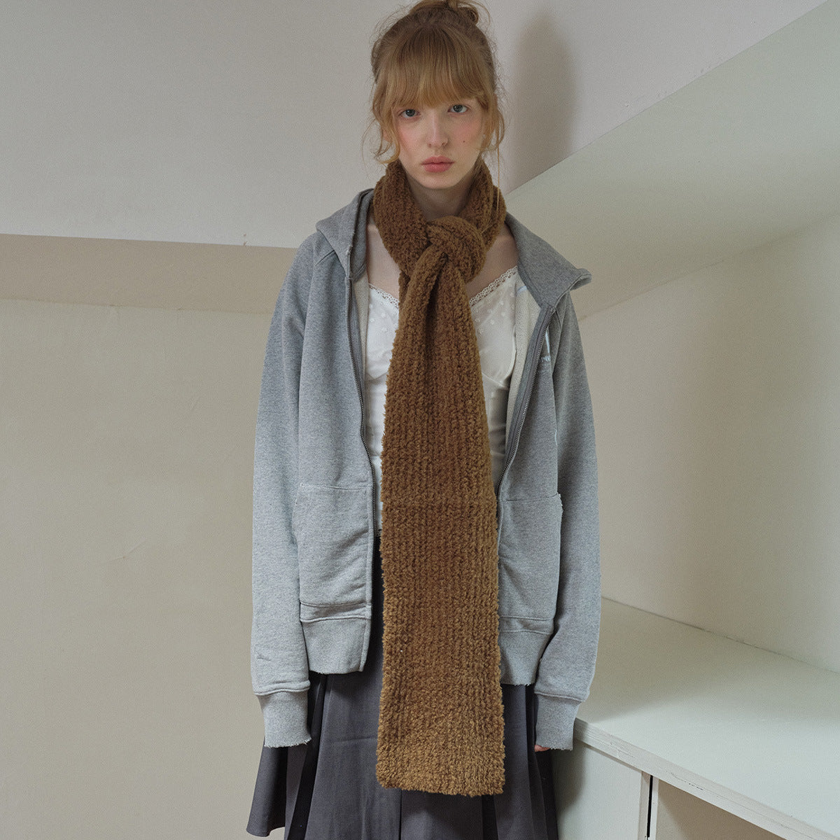 Handmade 25% Wool Blend Knitted Scarf for Women