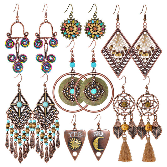 Retro Bohemian Tassel Earrings for Women â€?Creative Hollow Design