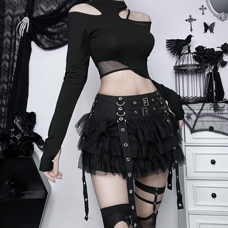 Black Cake Skirt Sexy Slim Fit for Trendy Casual Wear
