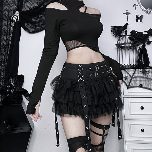 Black Cake Skirt Sexy Slim Fit for Trendy Casual Wear