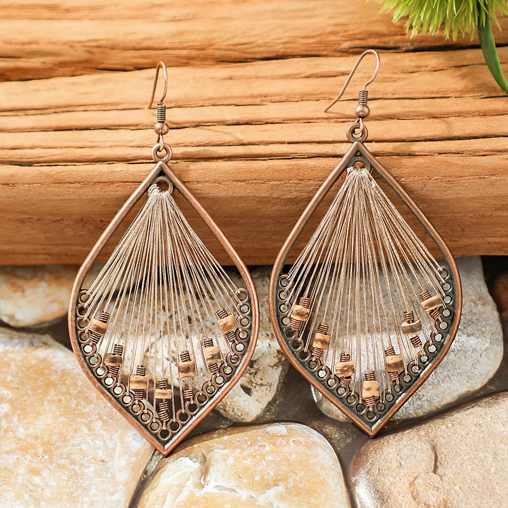 Vintage Water Drop Earrings Handmade Alloy Fashion Jewelry
