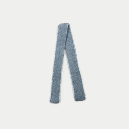 Solid Color Knitted Wool Blend Scarf for Women