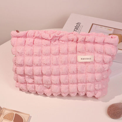 Solid Color Clody Puffer Coametic Bag