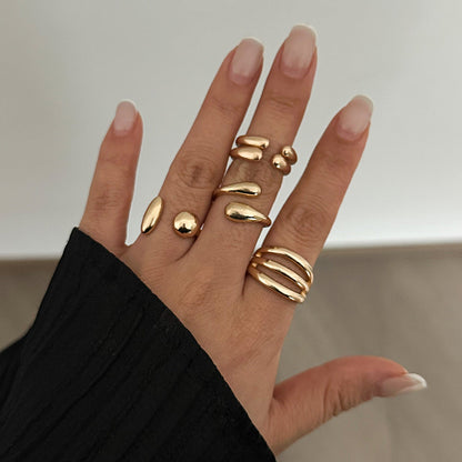 Geometric Metal Cuff Bracelet With Spring Closure - Unique Modern Design