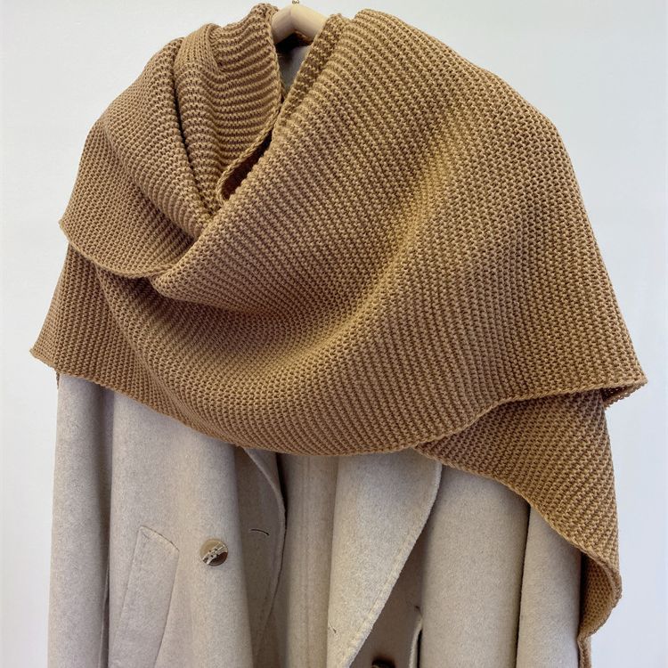 Winter Solid Color Soft Thick Cape Scarf