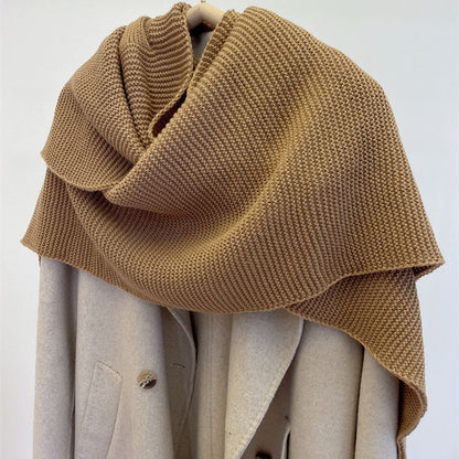 Winter Solid Color Soft Thick Cape Scarf