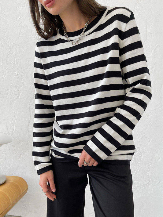 Classic Striped Knit Sweater for Women