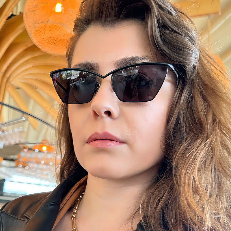 Trendy Irregular Metal Sunglasses Stylish UV400 Protection