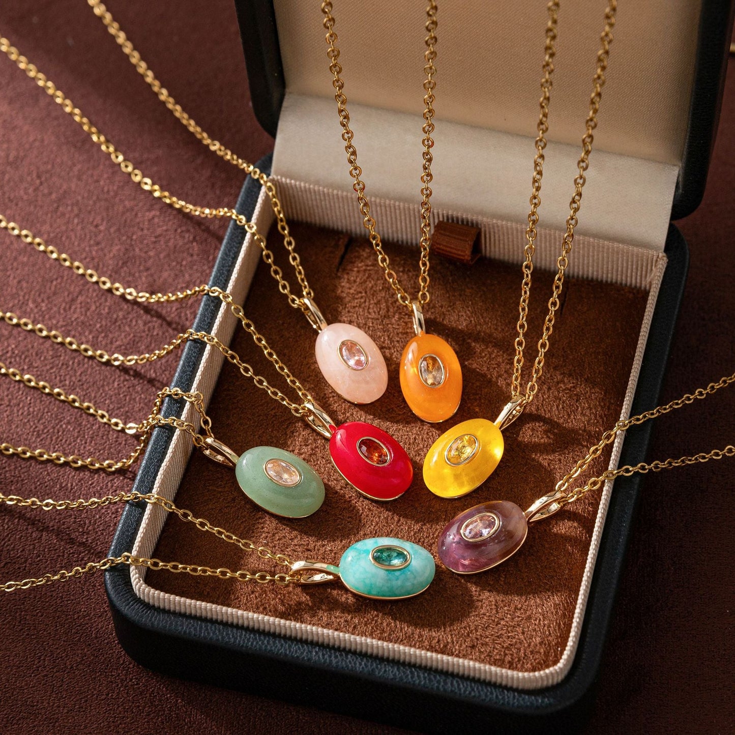 Trendy Rhinestone Waterdrop Pendant Chain Necklace