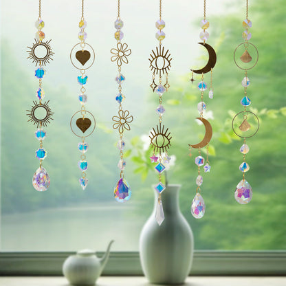 Colorful Sun Moon Hanging Crystal Decoration