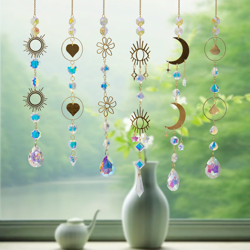 Colorful Sun Moon Hanging Crystal Decoration