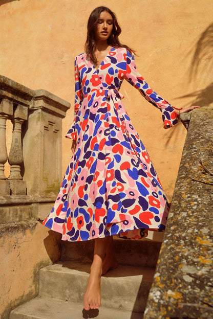 Bohemian Women'S V-Neck Print Sexy Dress