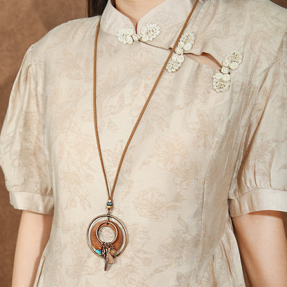 Bohemian Dreamcatcher Tassel Earrings and Wooden Necklace Set