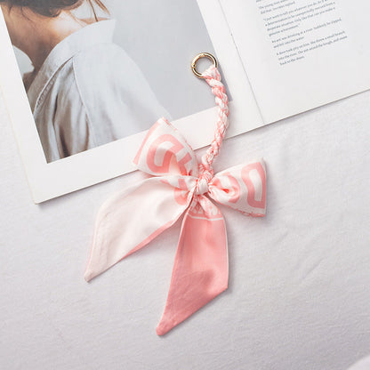 Elegant Satin Scarf Bow Bag Charms