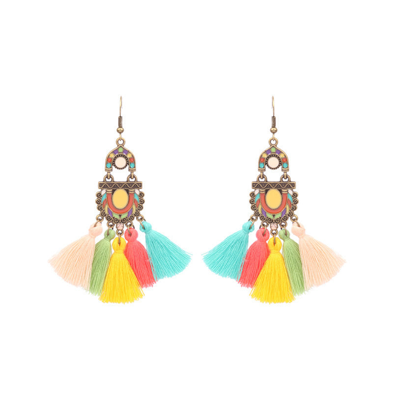 Colorful Geometric Drop Oil Dangle Earrings for Women