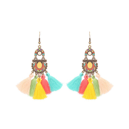 Colorful Geometric Drop Oil Dangle Earrings for Women