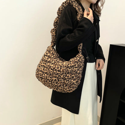 Cloud Bag with Ruffle Design Nylon Soft Lightweight Shoulder Tote