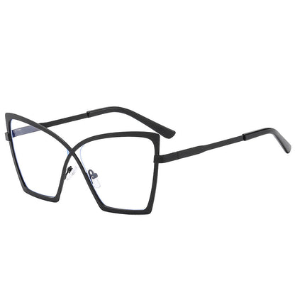 Trendy Large Frame Metal Blue Light Blocking Glasses