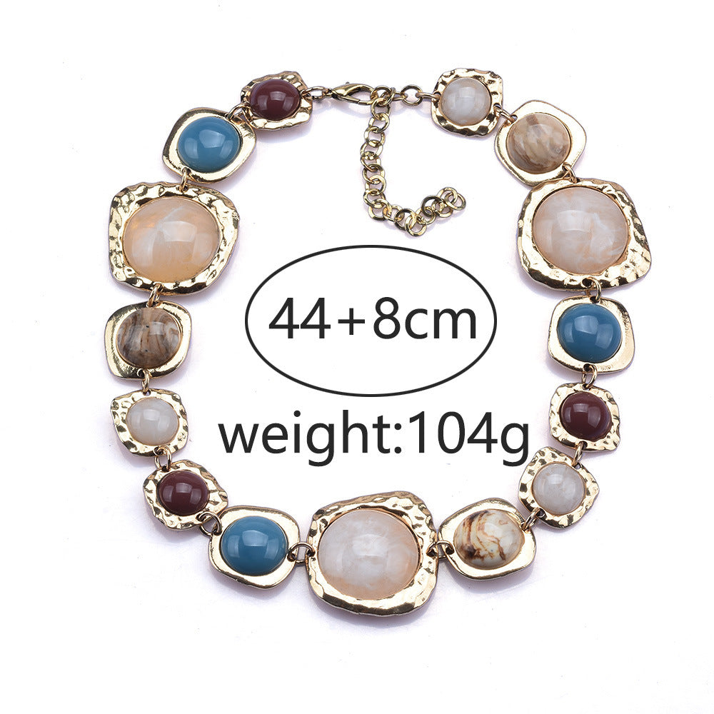Stylish Geometric Irregular Metal Stone Bracelet