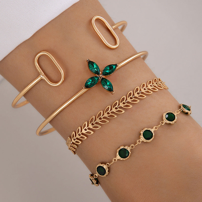 Vintage Geometric Twist Alloy Bracelet For Women