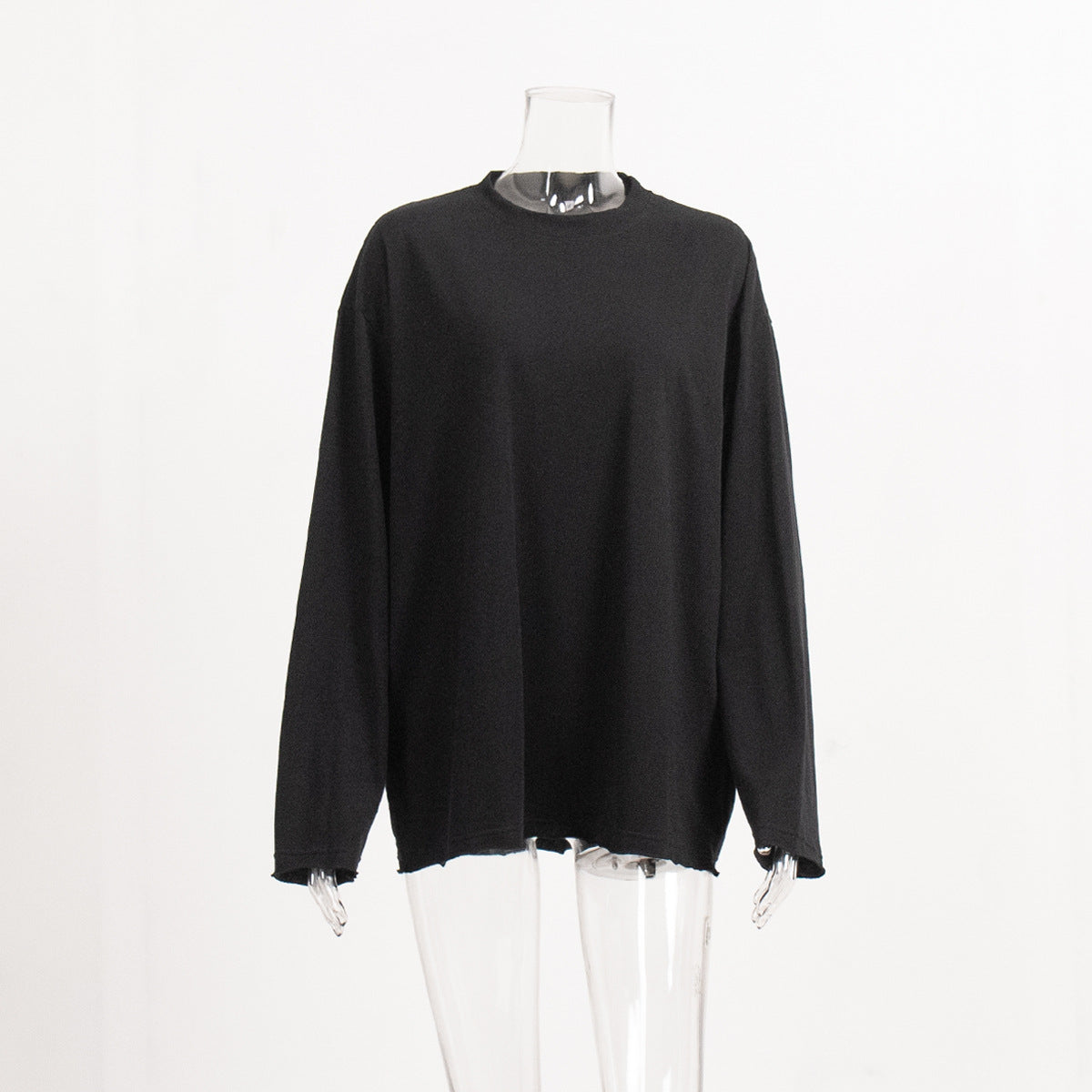 Oversized Solid Color Cotton T-Shirt for Women