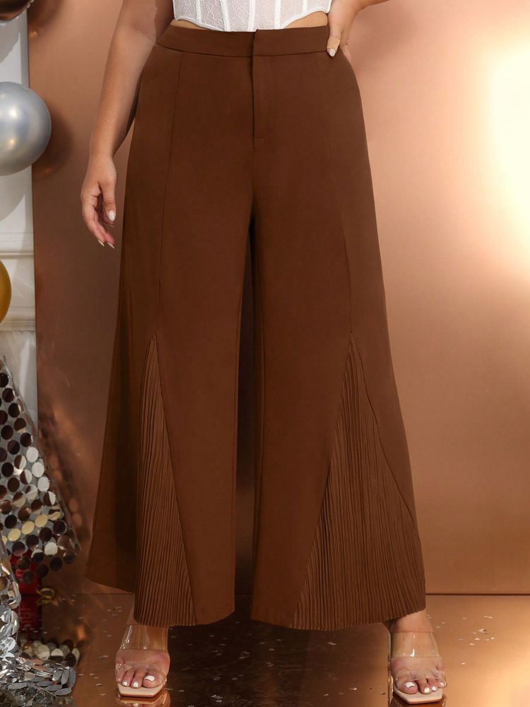 High-Waisted Wide Leg Trousers Casual Street Style
